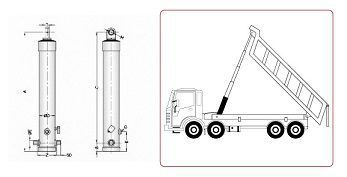 Single acting telescopic cylinder -series E