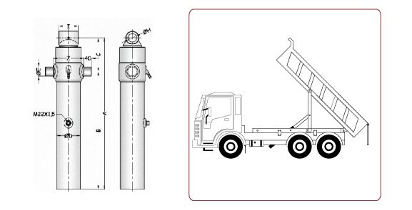 Single acting telescopic cylinder -series H