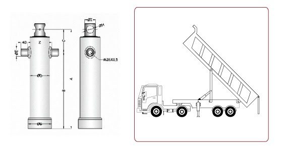 Single acting telescopic cylinder -series F